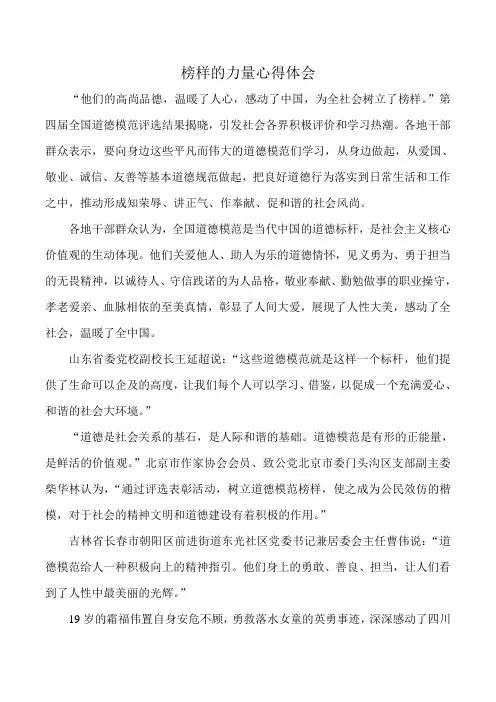 榜样的力量心得体会 2