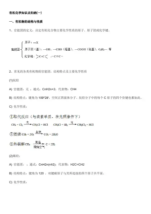 化学选修五归纳