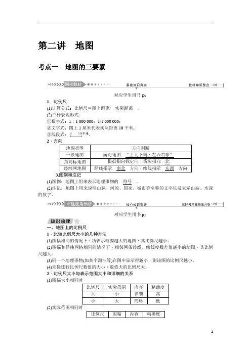 2021版新课标一轮总复习地理讲义：第一章第二讲 地图含答案
