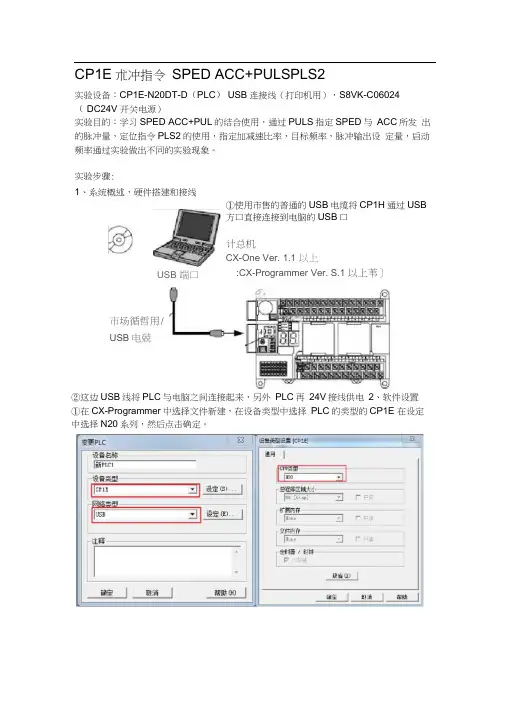 CP1E脉冲指令SPED、ACC+PULS,PLS2