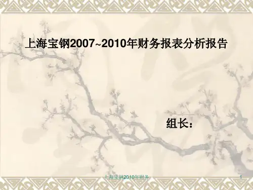 上海宝钢2010年财务