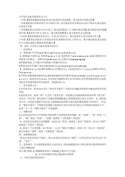 小学语文基础知识大全