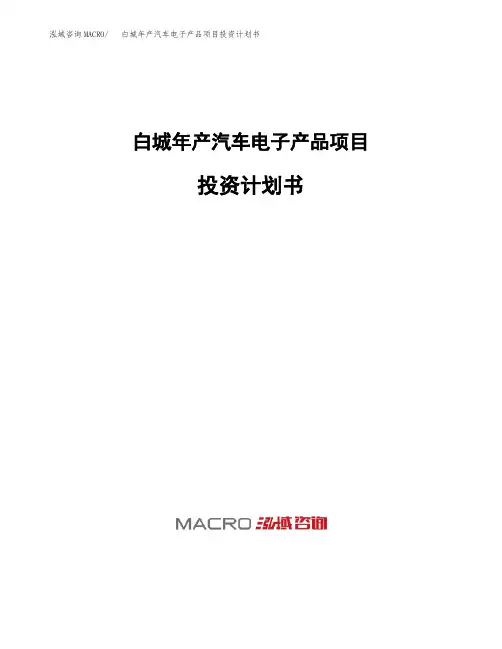 白城年产汽车电子产品项目投资计划书