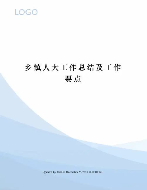 乡镇人大工作总结及工作要点