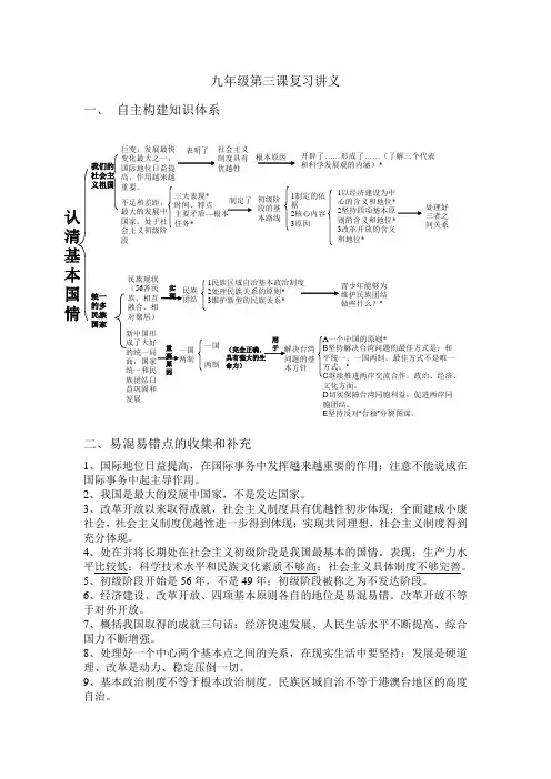 2015届中考政治课时冲刺复习导学案1