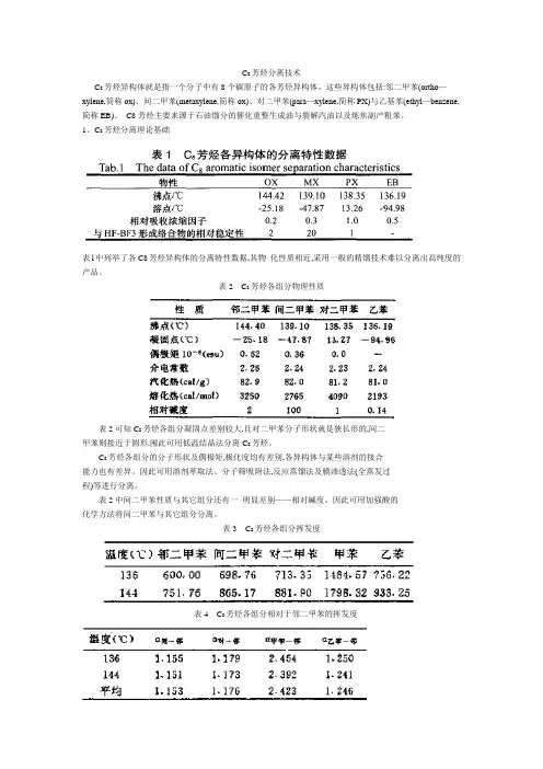 C8芳烃分离技术