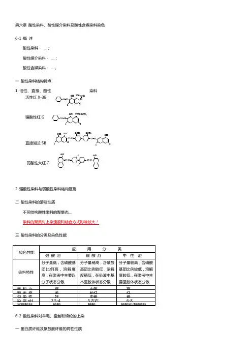 第六章  酸性染料、酸性媒介染料及酸性含媒染料染色