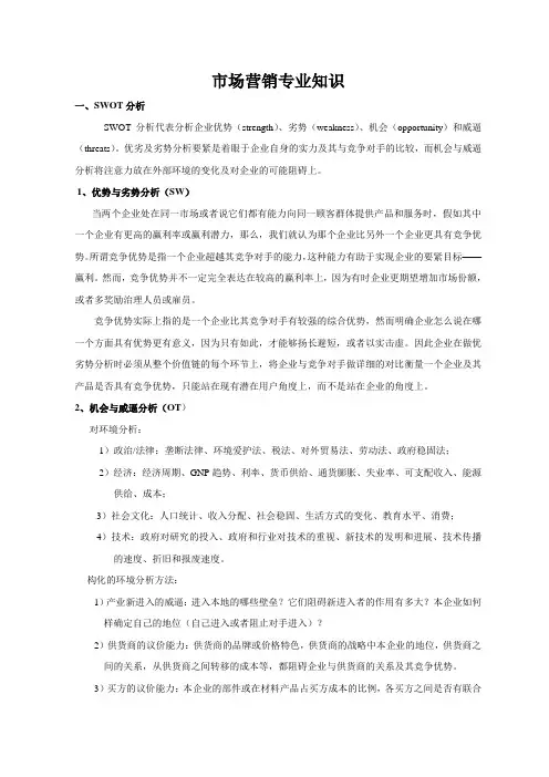 市场营销专业知识