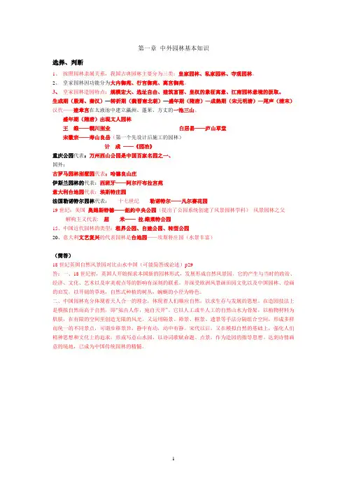 园林理论考点整理完全版-最终