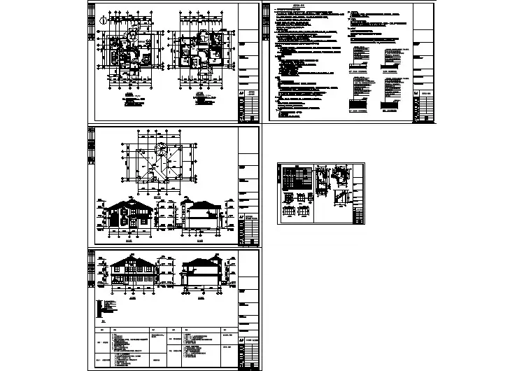 某小区两层别墅建筑设计图(含效果图)