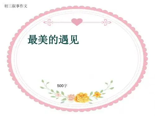 初三叙事作文《最美的遇见》500字(共8页PPT)