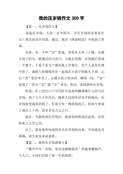 我的压岁钱作文300字_1