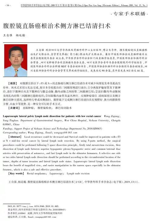 腹腔镜直肠癌根治术侧方淋巴结清扫术