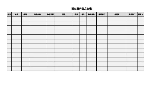 固定资产盘点表模板