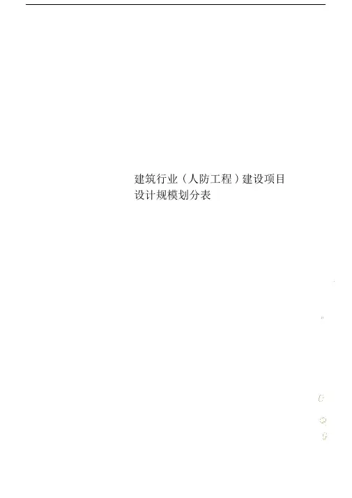 建筑行业(人防工程)建设项目设计规模划分表.docx