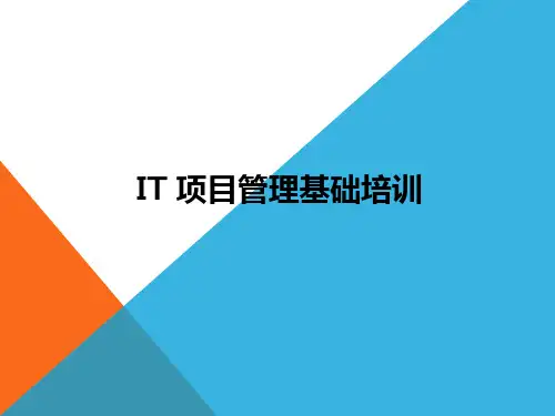 IT项目管理基础培训教材