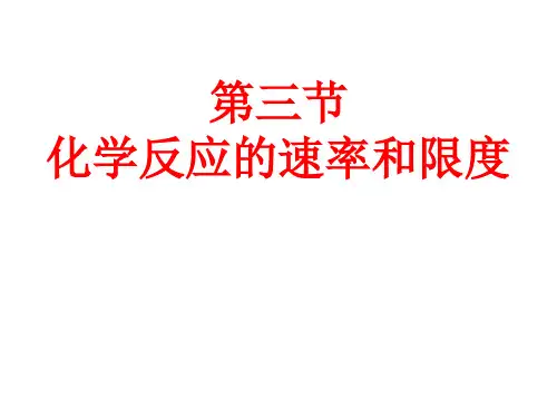 人教版高中化学必修二第二章第三节《化学反应的速率和限度》课件(共27张PPT)