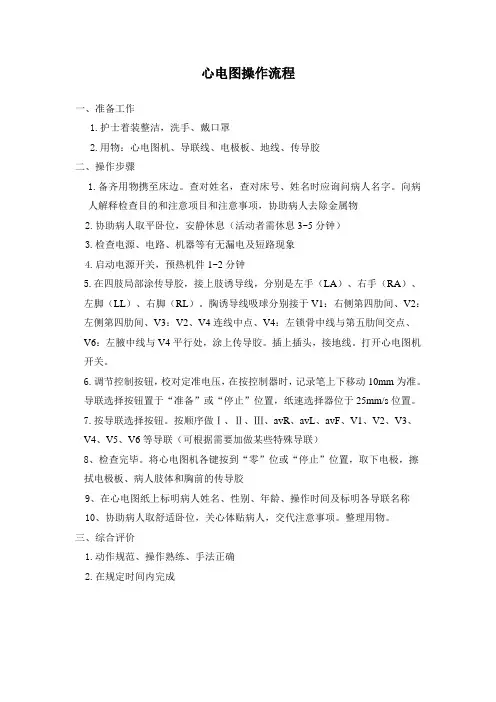 心电图操作流程