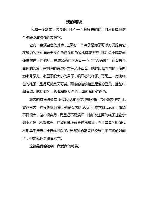五年级作文：我的笔袋作文400字