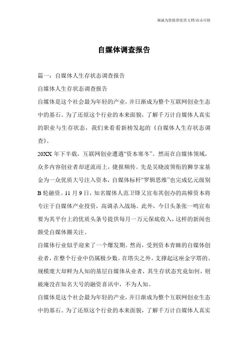 自媒体调查报告 2