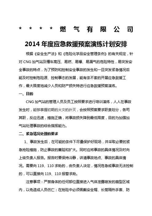 加气站应急演练方案 2