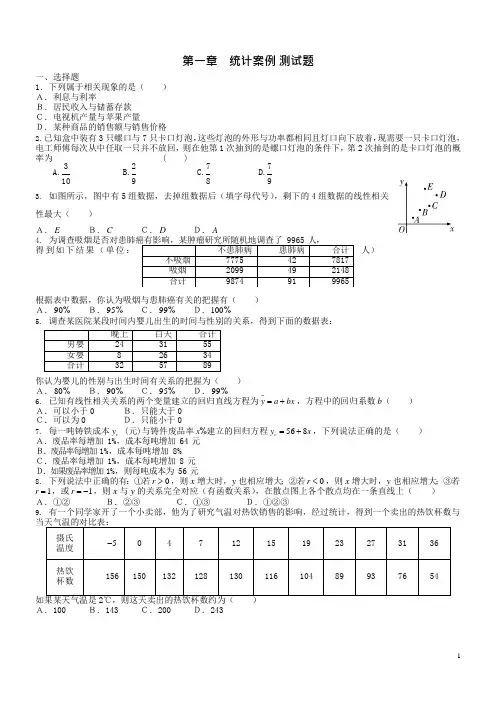 统计案例测试题及答案(可编辑修改word版)