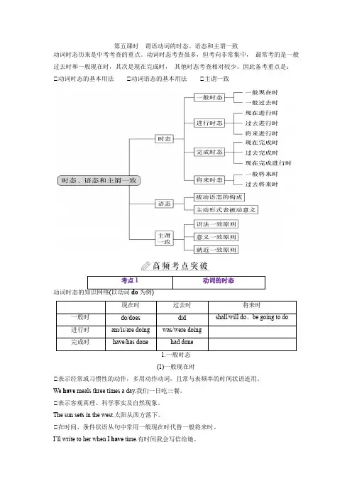 【中考英语复习之语法过关(人教版)】课时05 谓语动词的时态  语态和主谓一致(教师版)