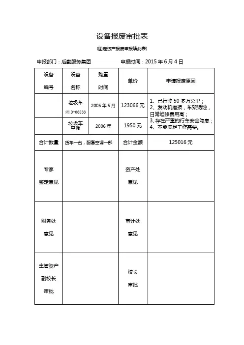 设备报废审批表1