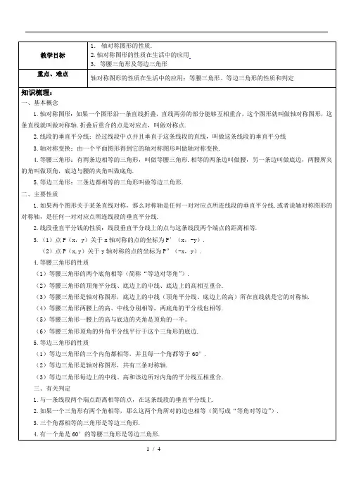 初二数学轴对称练习题整理
