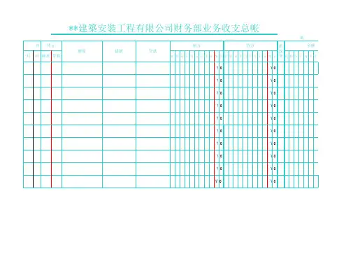 公司财务部业务收支总帐excel模版