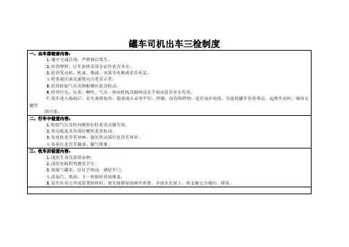★罐车司机出车三检制度