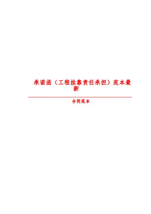【2019最新精选合同范本】承诺函(工程挂靠责任承担)范本最新