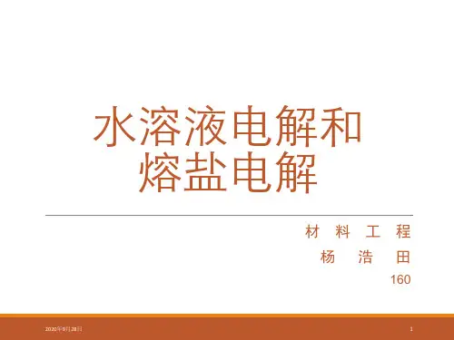 水溶液电解和熔盐电解资料PPT课件
