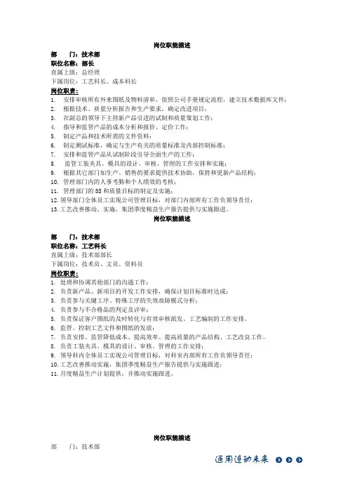 技术部-岗位职责