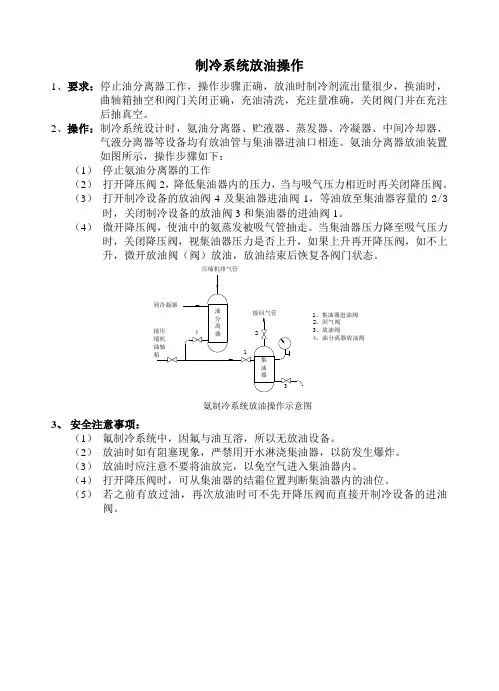 氨制冷系统放油操作