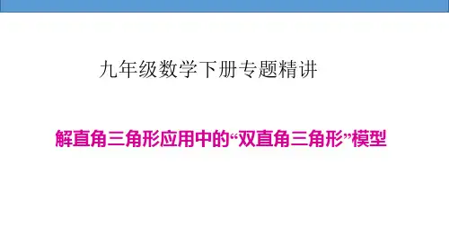 九年级数学下册专题精讲：.解直角三角形应用中的“双直角三角形”模型