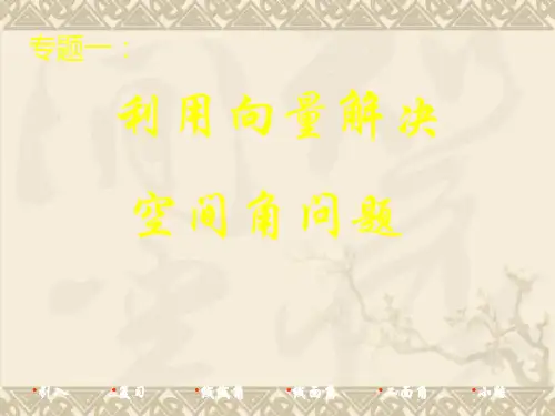 利用向量解决空间角问题