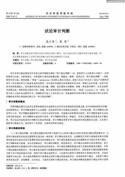 试论审计判断
