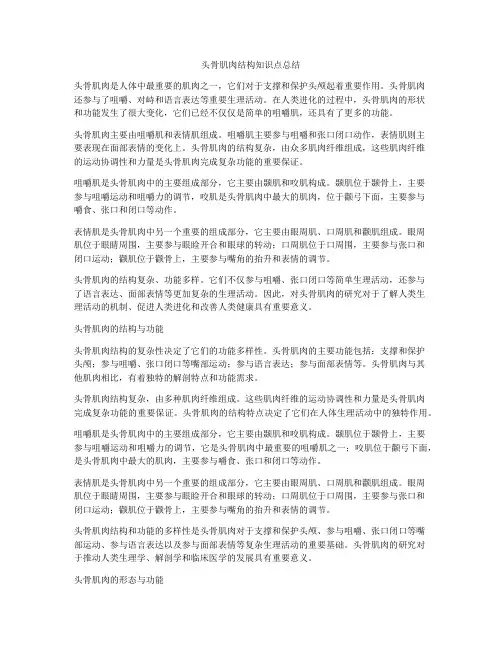 头骨肌肉结构知识点总结