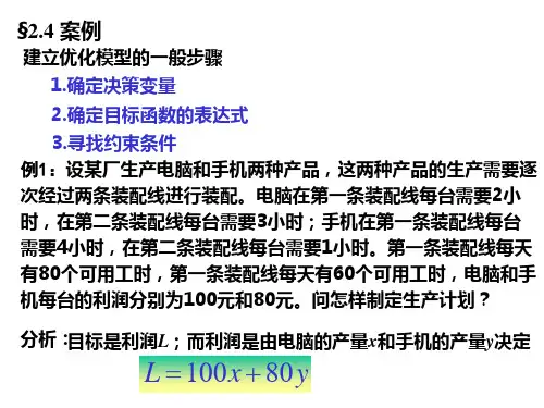 数学建模规划问题的经典案例(PPT)