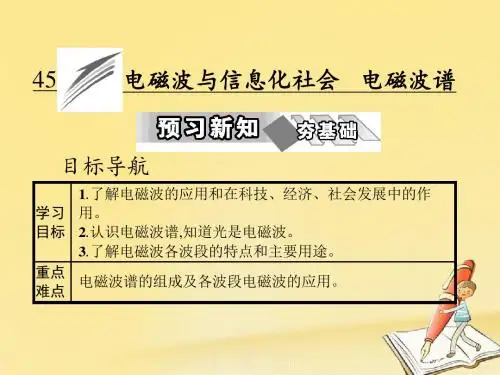 【高中物理】2018-2019学年最新高二物理人教版选修3-4 课件:第十四章 4 电磁波与信息化社会 5 电磁波谱