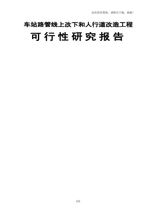 人行道及管线改造工程可行性研究报告