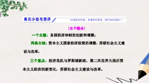 高考历史一轮总复习第十单元20世纪世界经济体制的创新和调整小结与测评课件新人教版