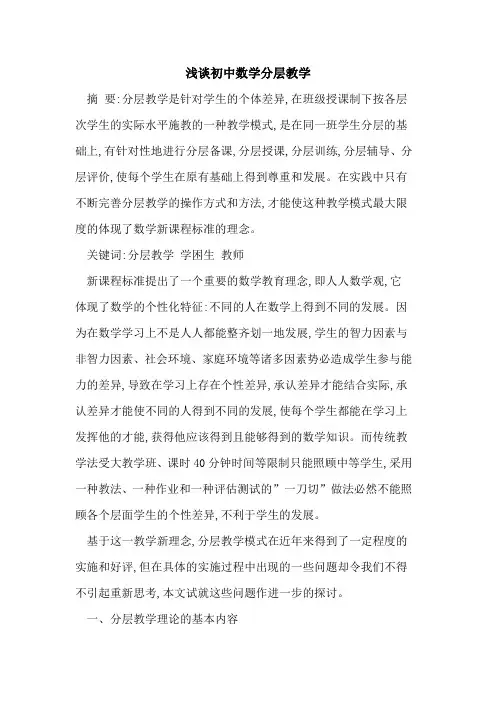初中数学分层教学 2