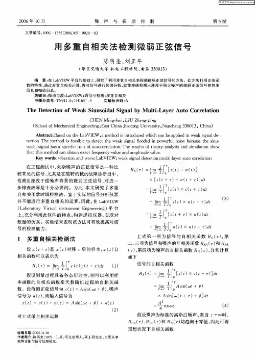 用多重自相关法检测微弱正弦信号