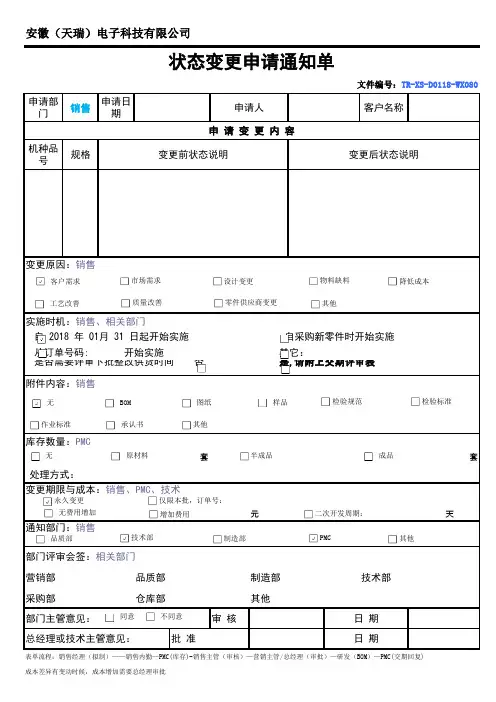 产品变更通知