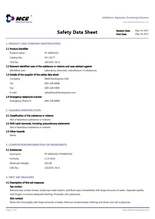 PF-04691502_SDS_MedChemExpress