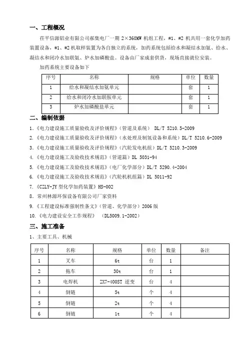 023加药安装措施