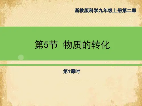 《物质的转化》PPT(第一课时)
