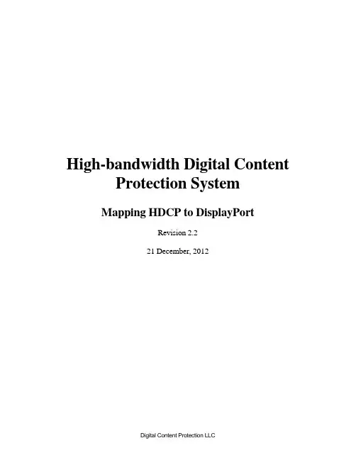 HDCP on DisplayPort Specification Rev2_2